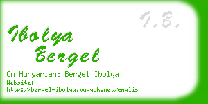 ibolya bergel business card